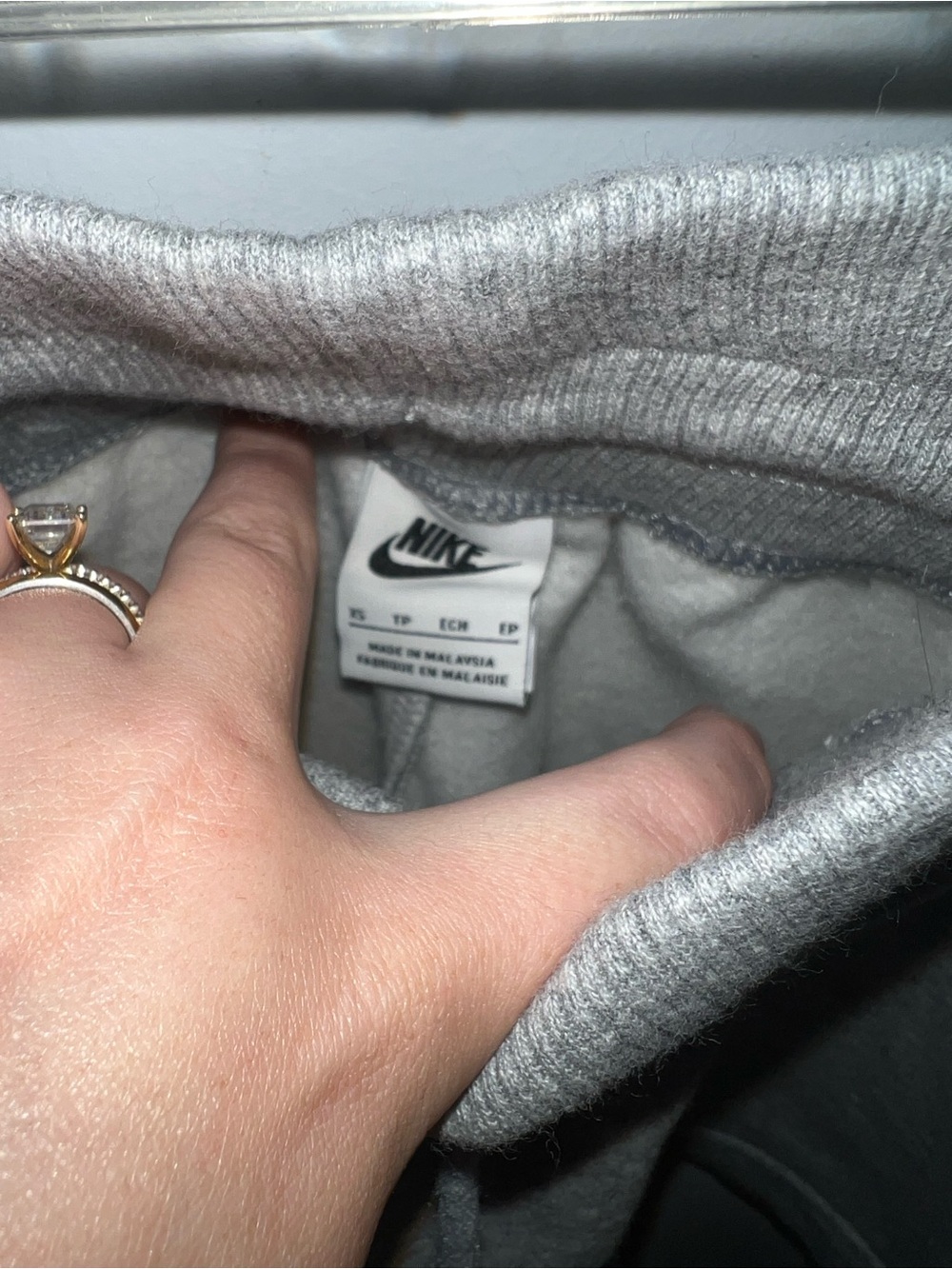 Nike Gray High-Waist Fleece Athletic Shorts - Picture 2 of 2